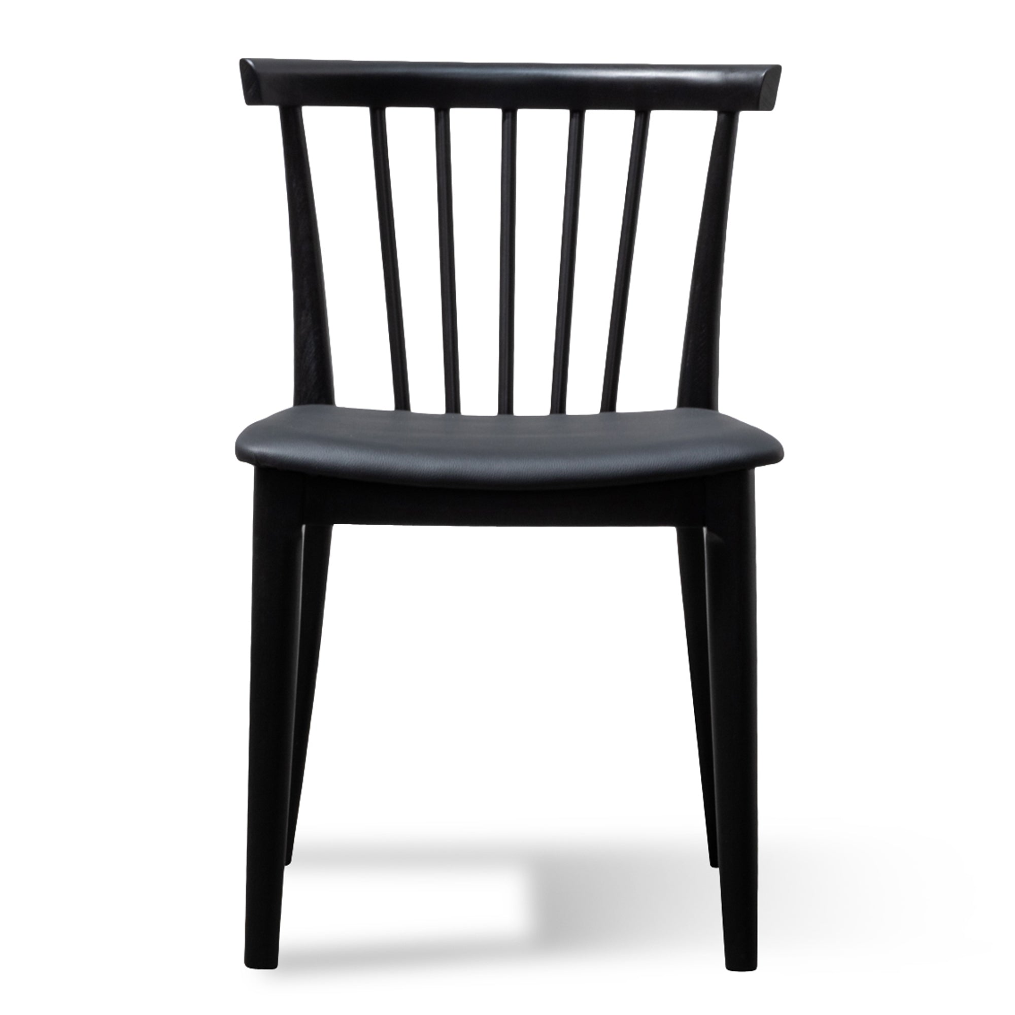 Dining chair - Solid timber and Black PU (Set of 2)