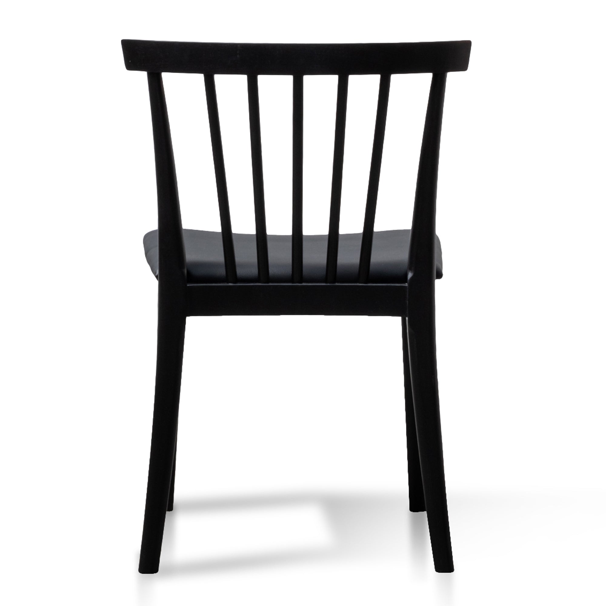 Dining chair - Solid timber and Black PU (Set of 2)