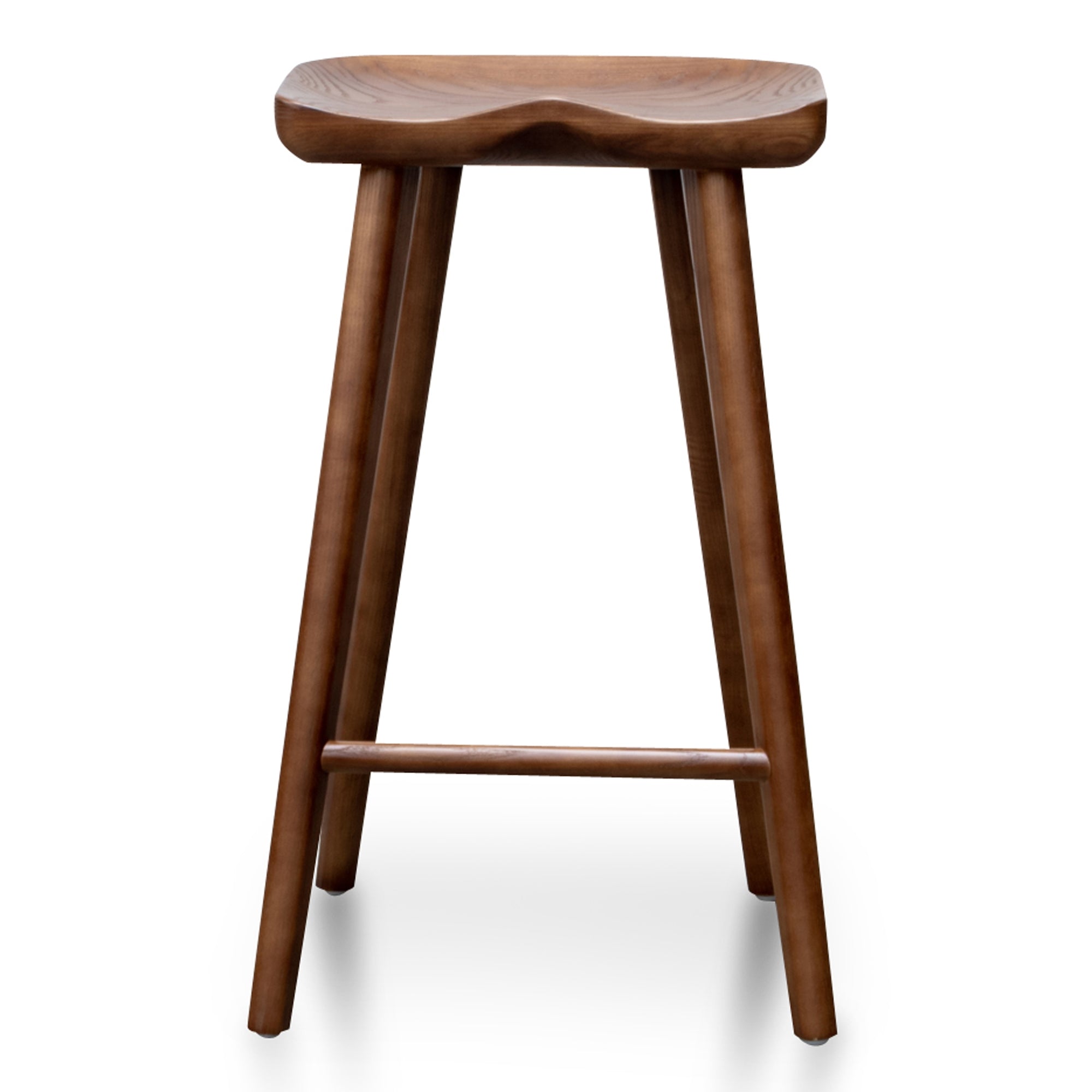 65cm Wooden Bar stool - Walnut (Set of 2)