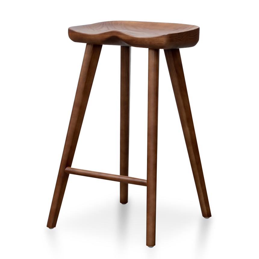65cm Wooden Bar stool - Walnut(Set of 2)