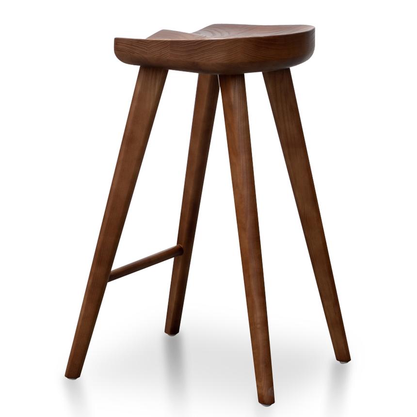 65cm Wooden Bar stool - Walnut(Set of 2)