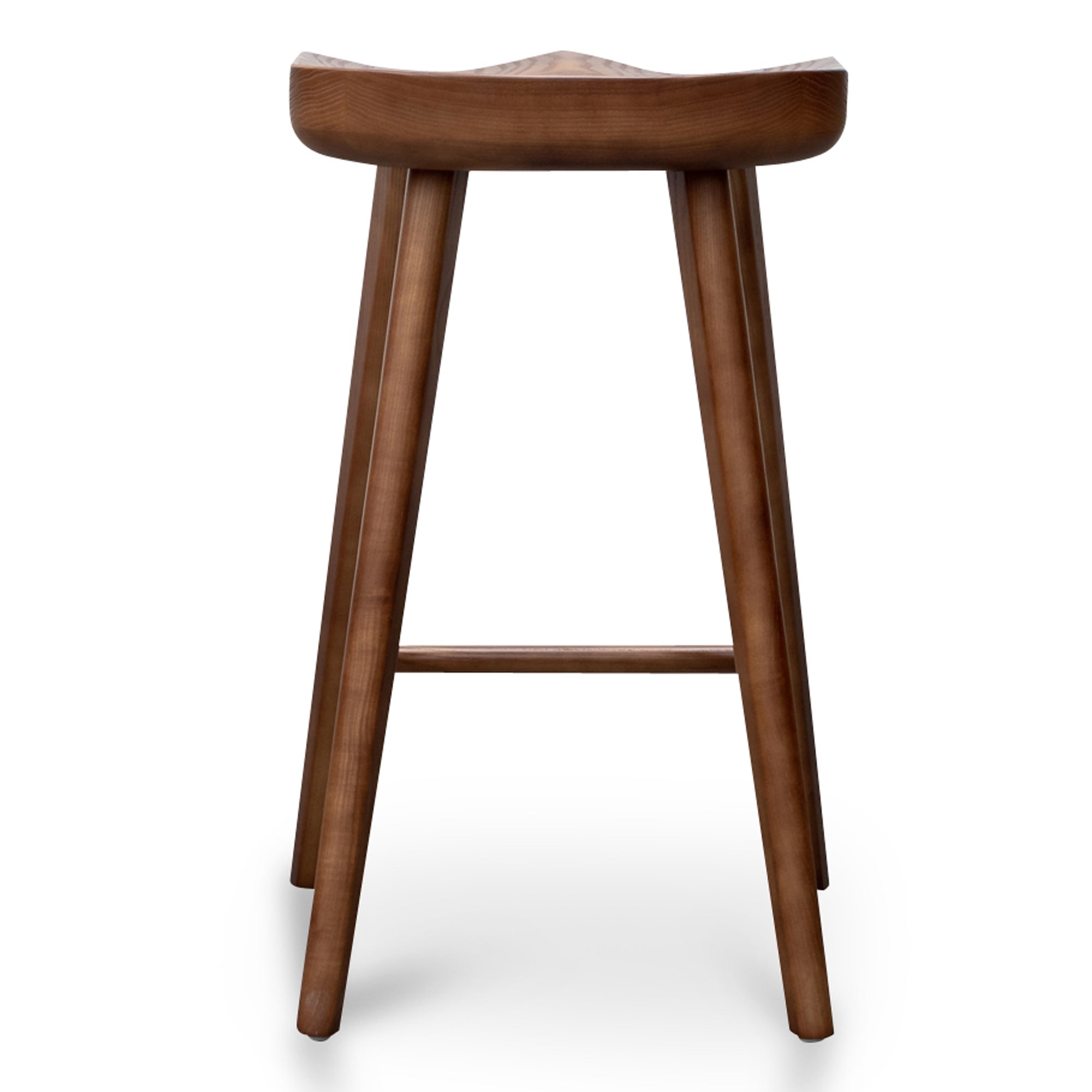 65cm Wooden Bar stool - Walnut (Set of 2)