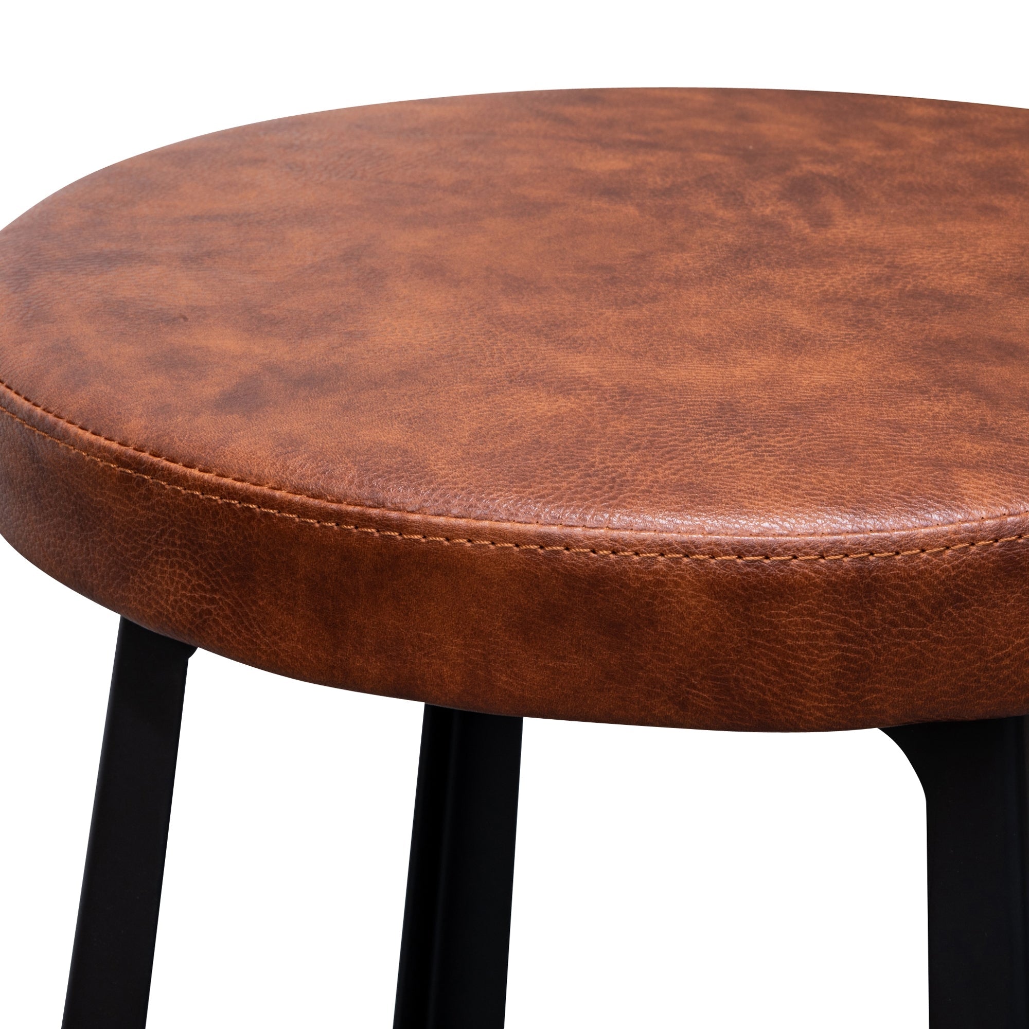 65cm Bar Stool in Rustic Brown - Black Legs - image 3