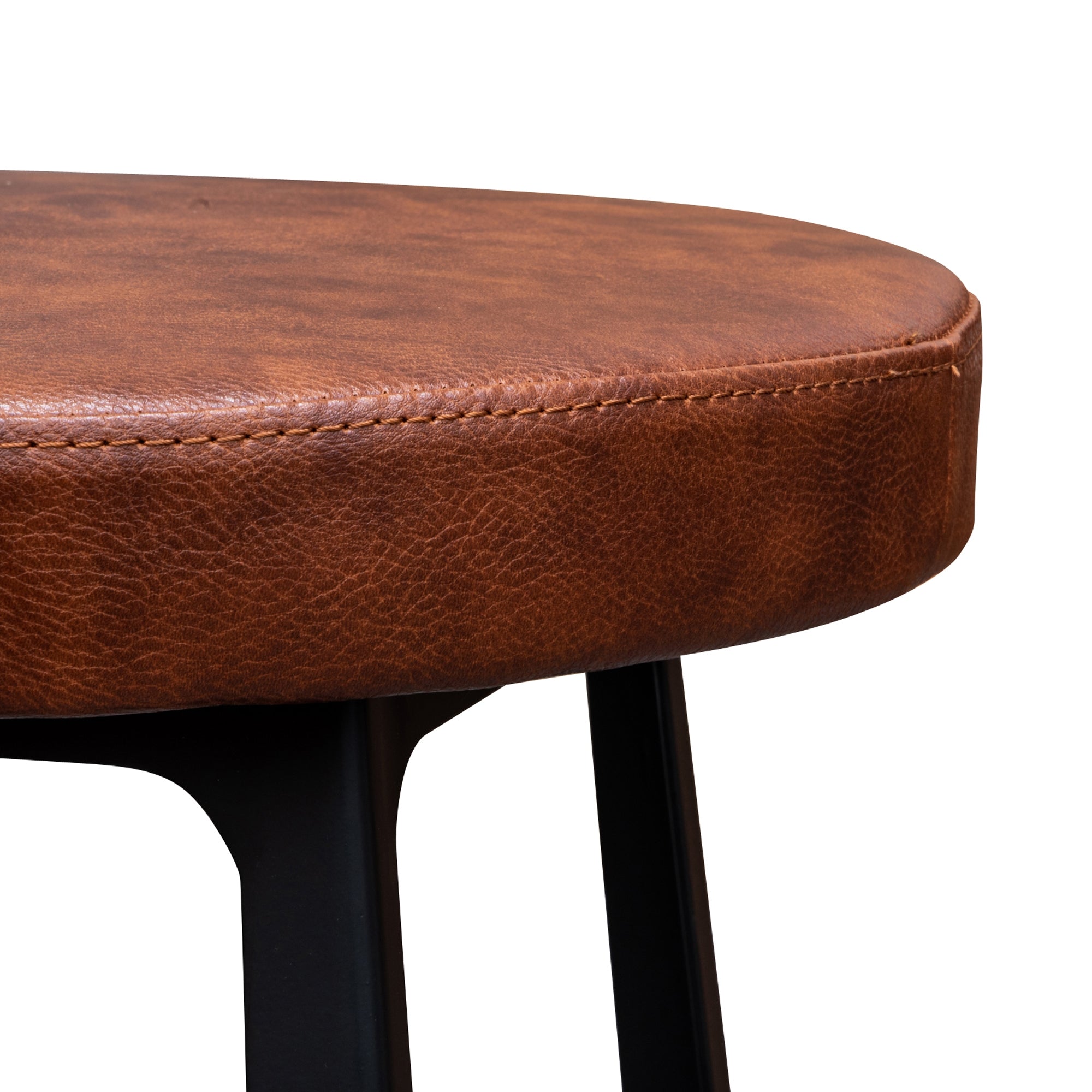 65cm Bar Stool in Rustic Brown - Black Legs - image 4
