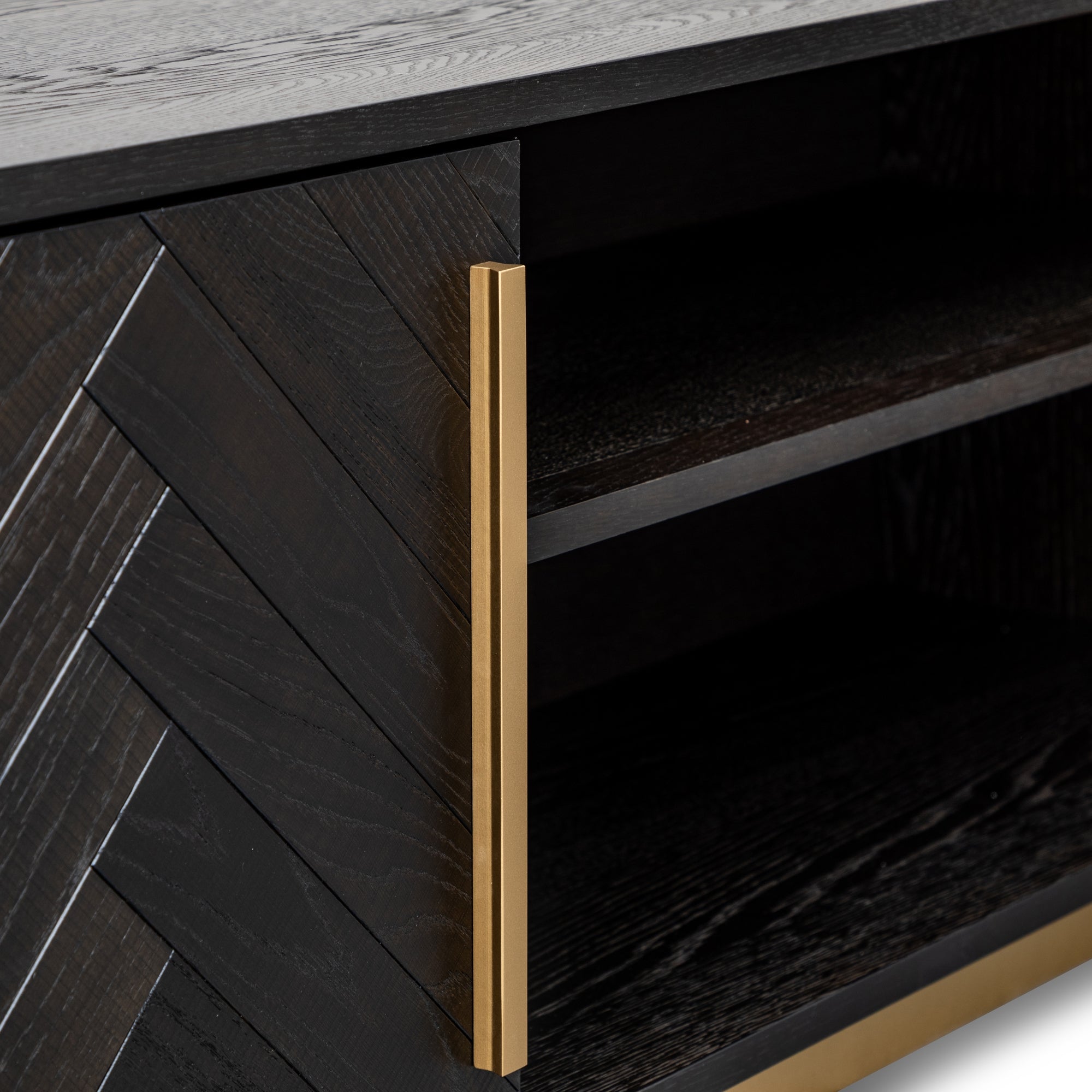 Wide Sideboard - Black and Brass - image 2