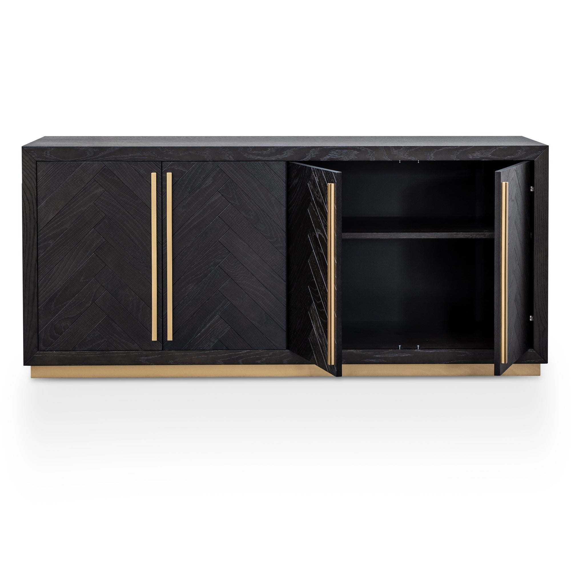 Wide Sideboard - Black and Brass - image 4