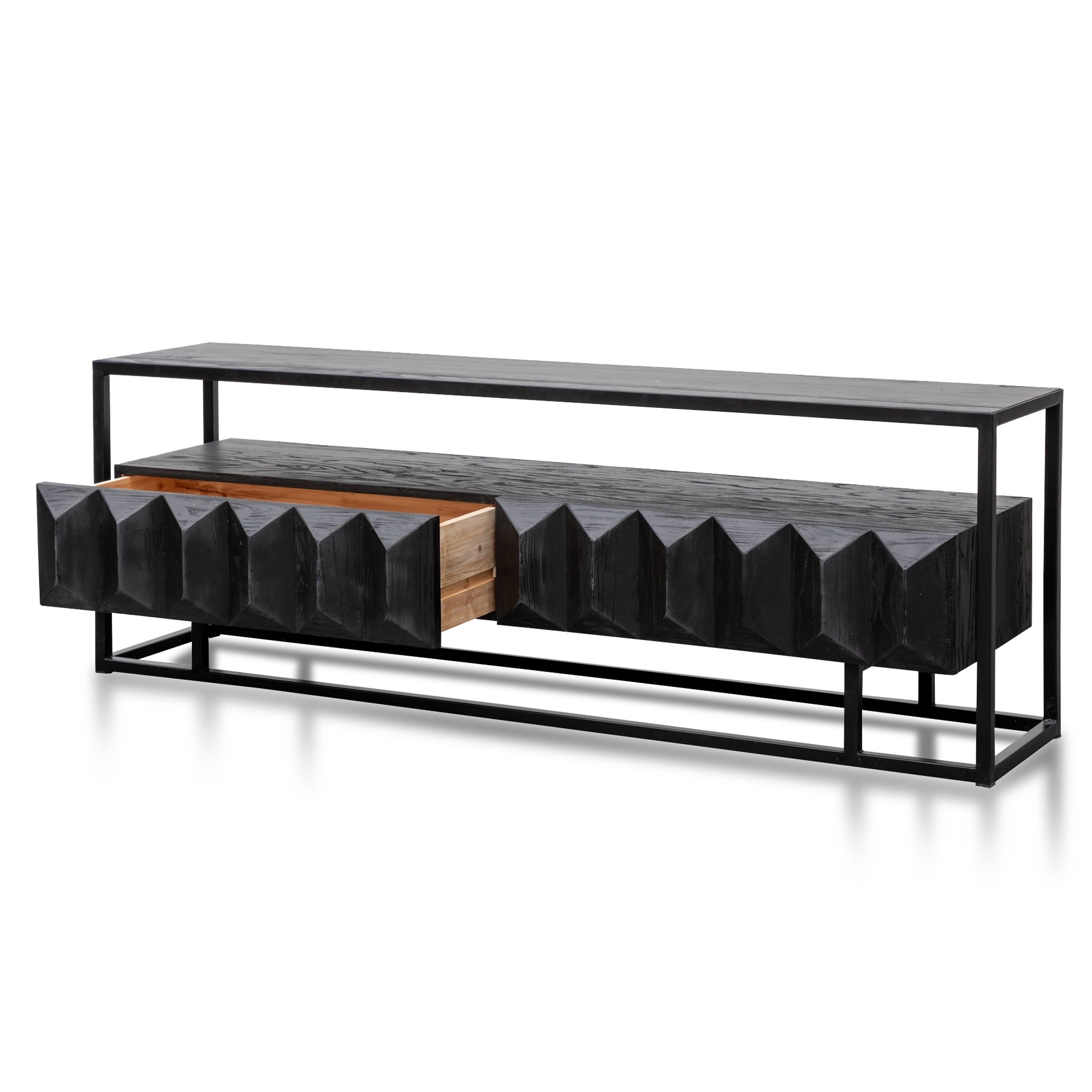 1.8m Entertainment TV Unit - Full Black - image 2