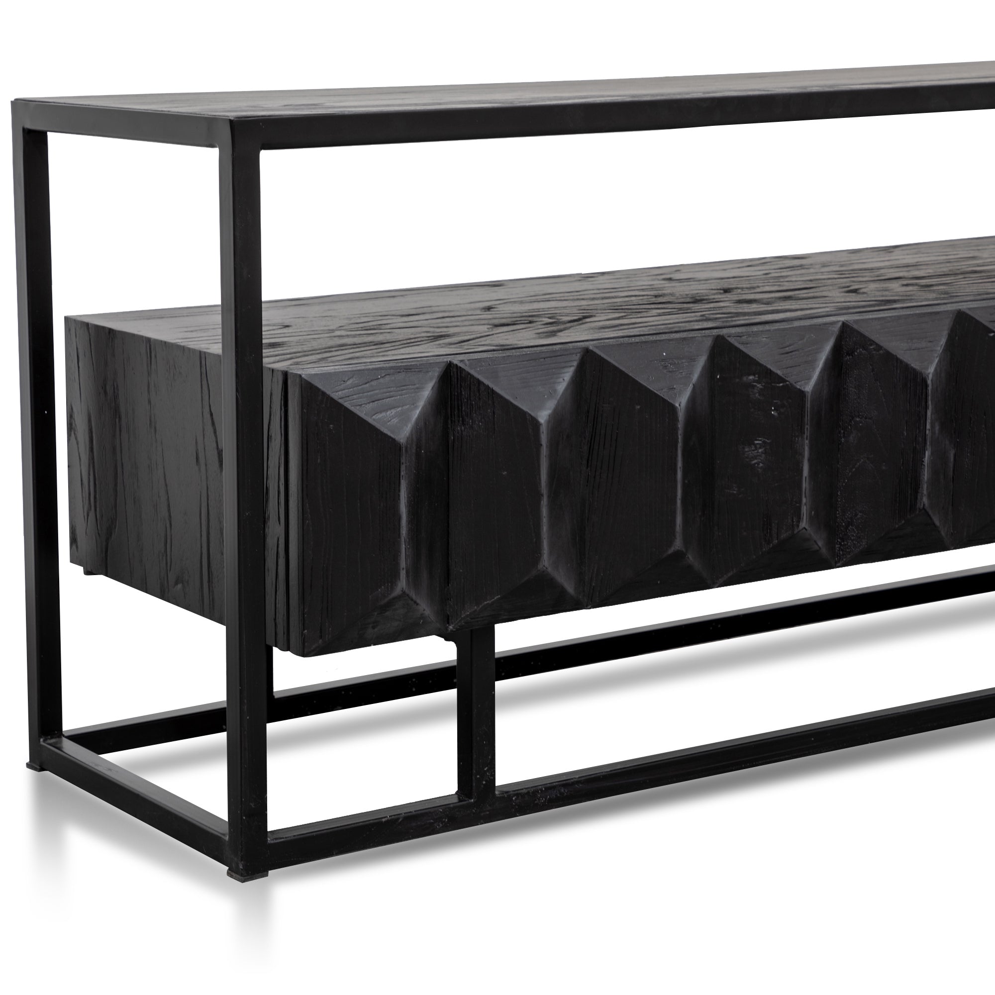1.8m Entertainment TV Unit - Full Black - image 3
