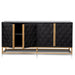 1.78m Sideboard - Black Wood with Gold Handle - image 2