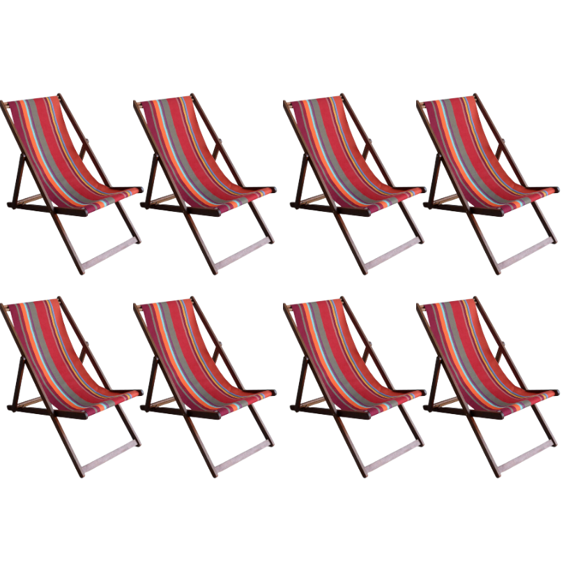 Deckchair Hardwood Cotton Collioure Rouge