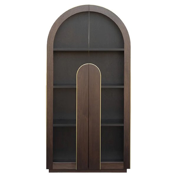 Boran 2m (H) Glass Cabinet - Walnut