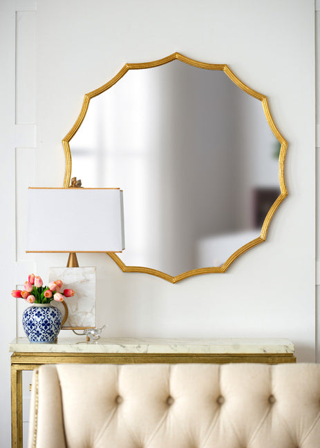 Minyama Scalloped Large Wall Mirror - Gold