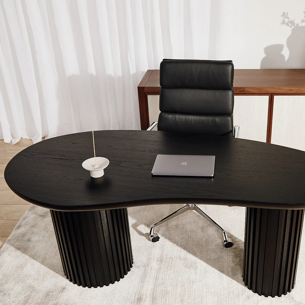 Saveluna High Back Office Chair - Black Leather