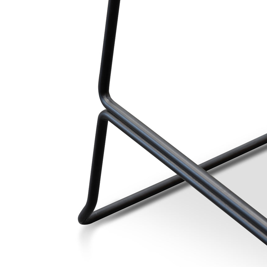 65cm Bar Stool - Black Cord Seat - Black Frame