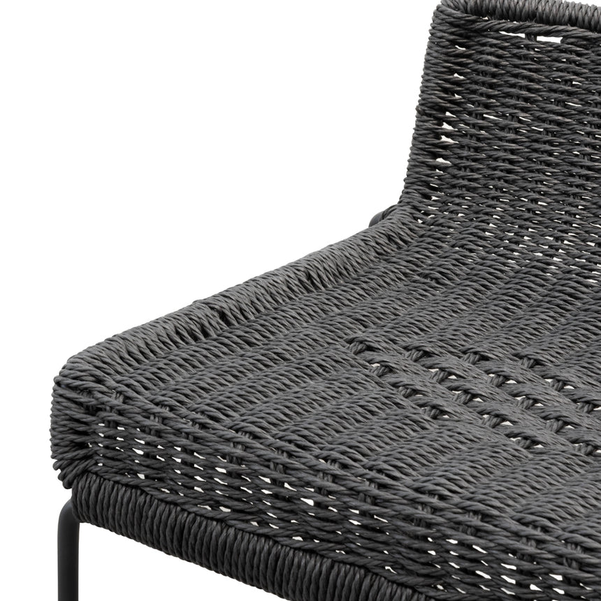 65cm Bar Stool - Black Cord Seat - Black Frame