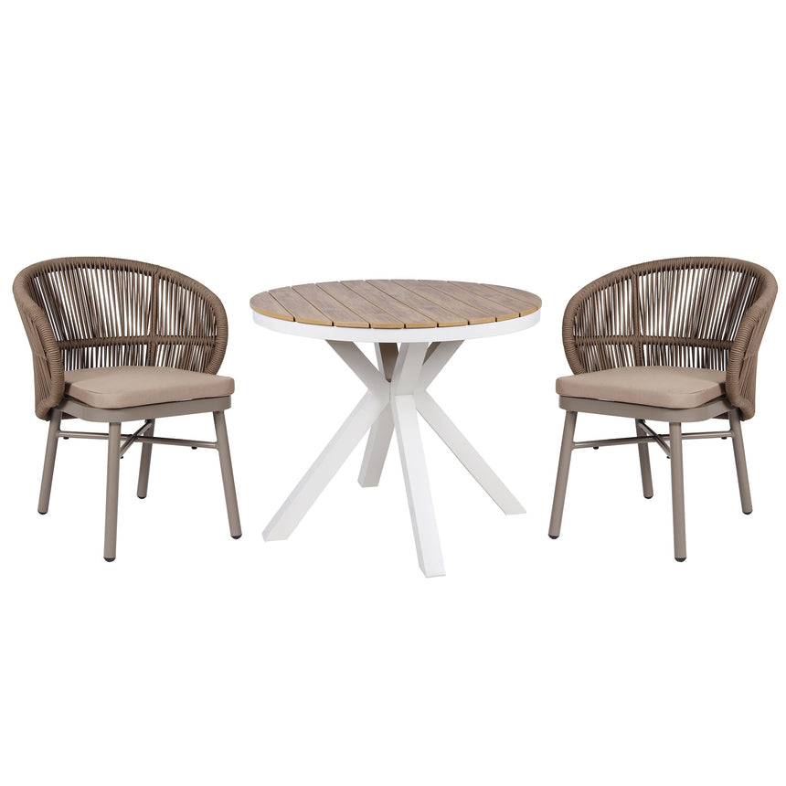 Beige Outdoor Dining Chair - Brown (Set of 2)