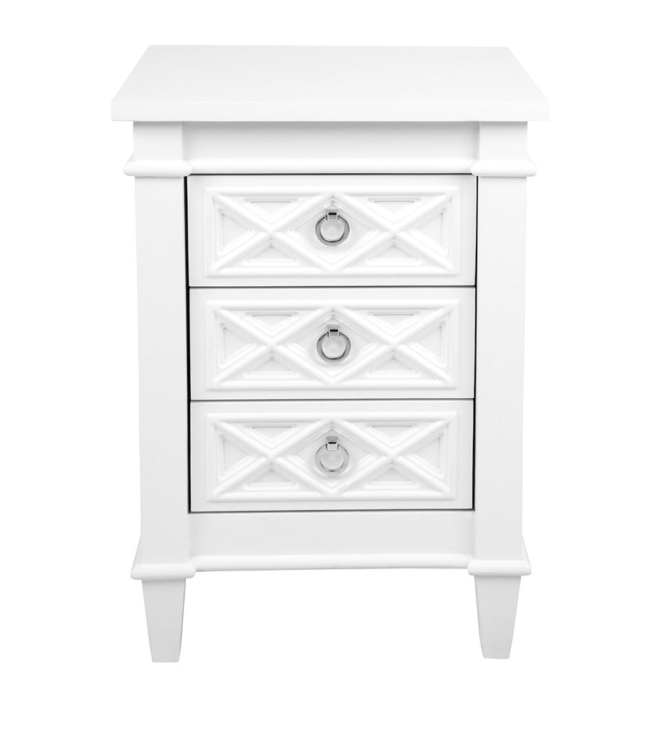 Plantation Bedside Table -  Small White