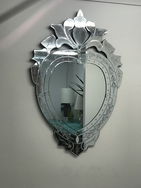 Heart Shaped Venetian Beautiful and Large Wall Mirror