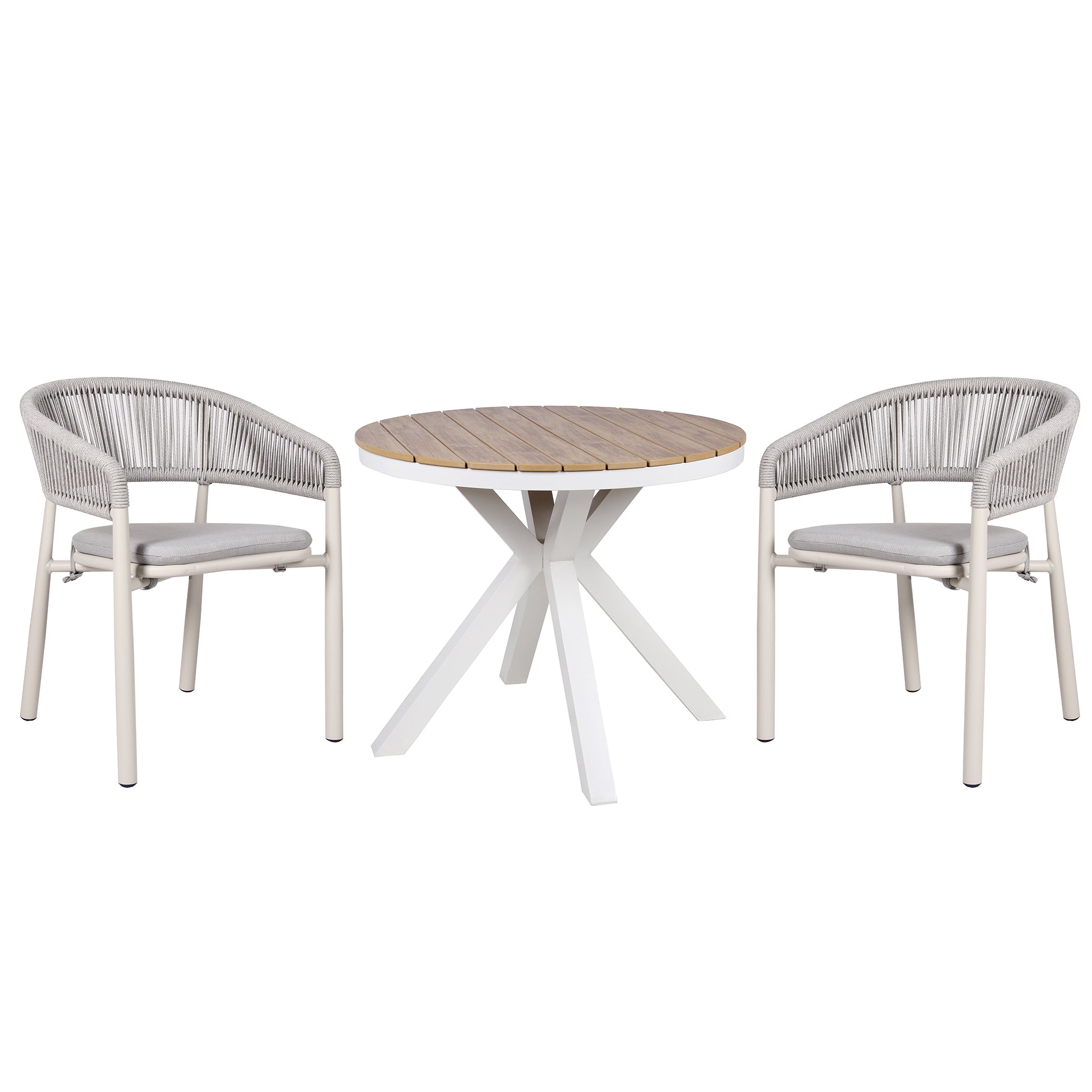 CDT10308-ID 90cm Round Sand White Outdoor Dining Table - Natural