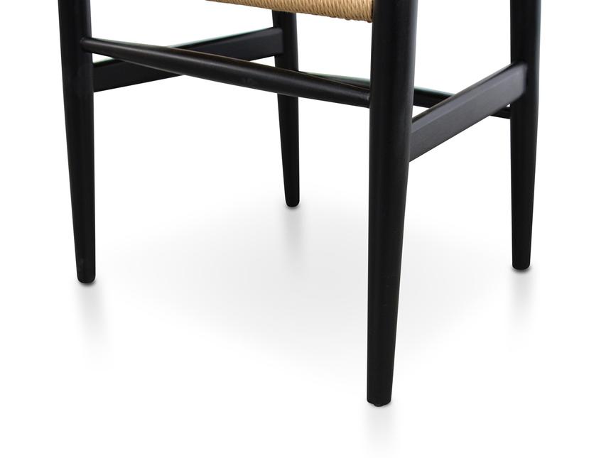 Dining Chair - Black - Natural Seat(Set of 2)