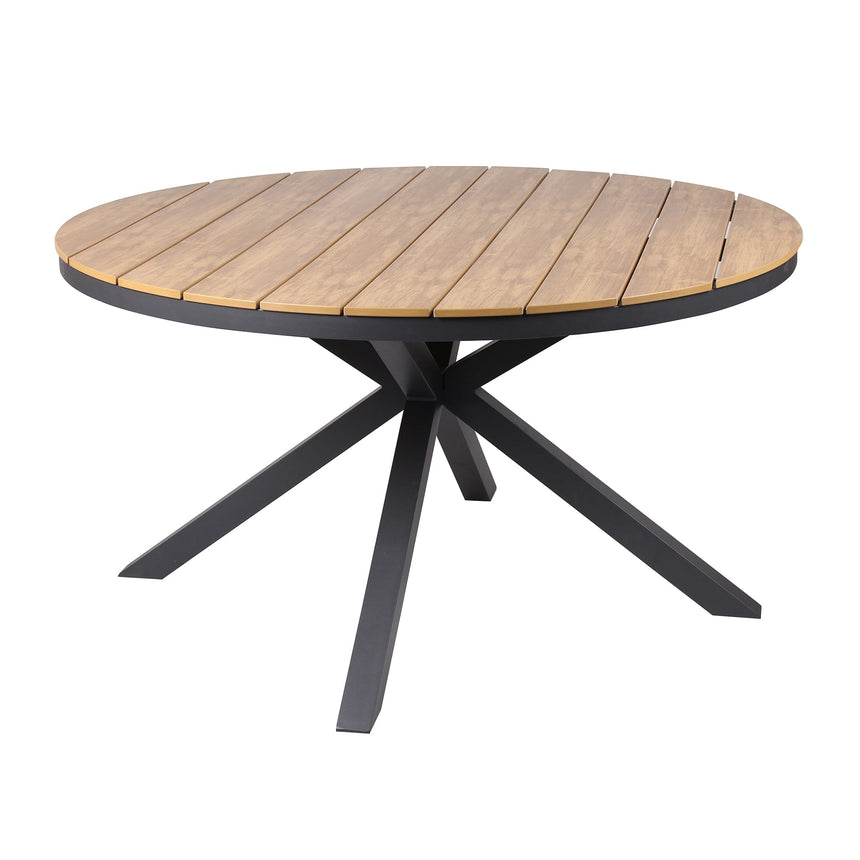 1.4m Round Charcoal Outdoor Dining Table - Natural
