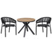 90cm Round Charcoal Outdoor Dining Table - Natural - image 2