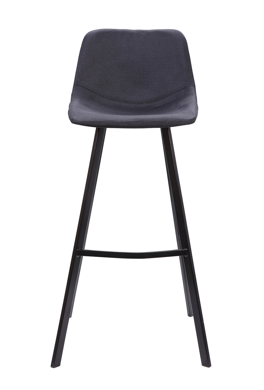Bar Stool in Black Fabric (Set of 2)
