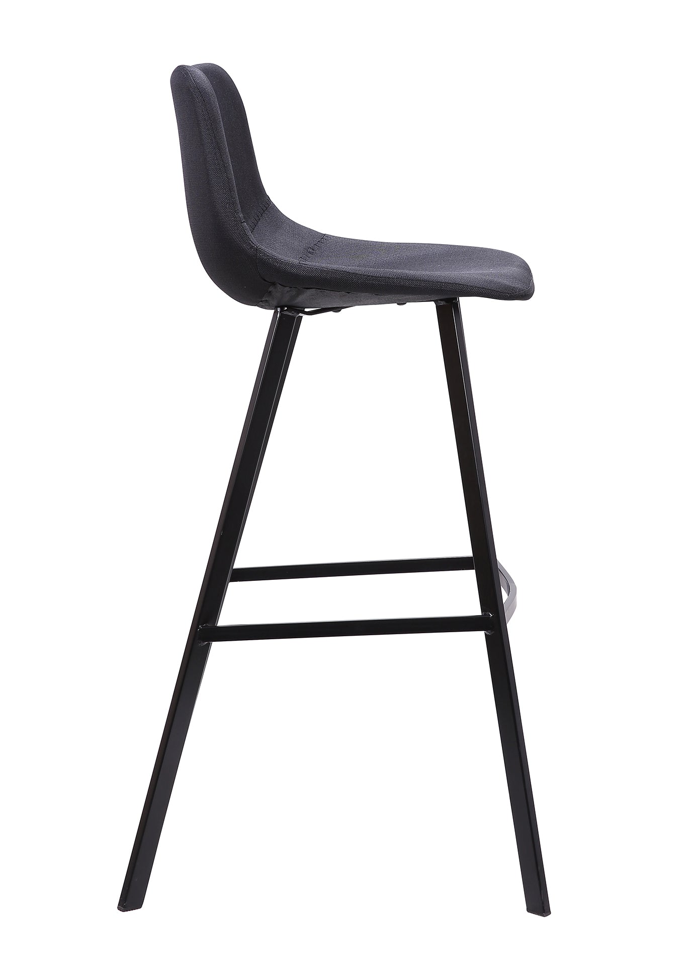 80cm Bar Stool in Black Fabric (Set of 2) - image 4
