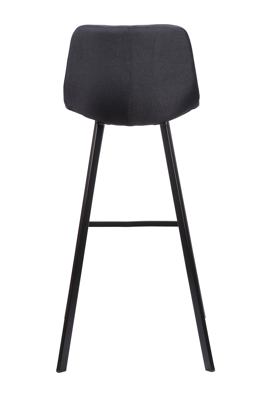 Bar Stool in Black Fabric (Set of 2)