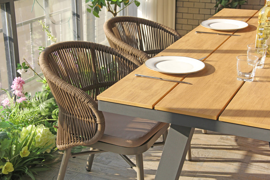 1.8m Charcoal Outdoor Dining Table - Natural