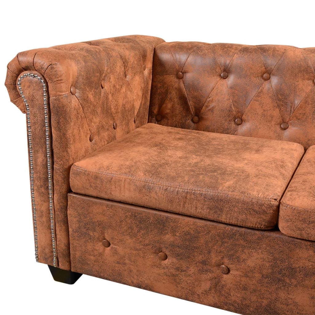 Chesterfield Corner Sofa Artificial Leather