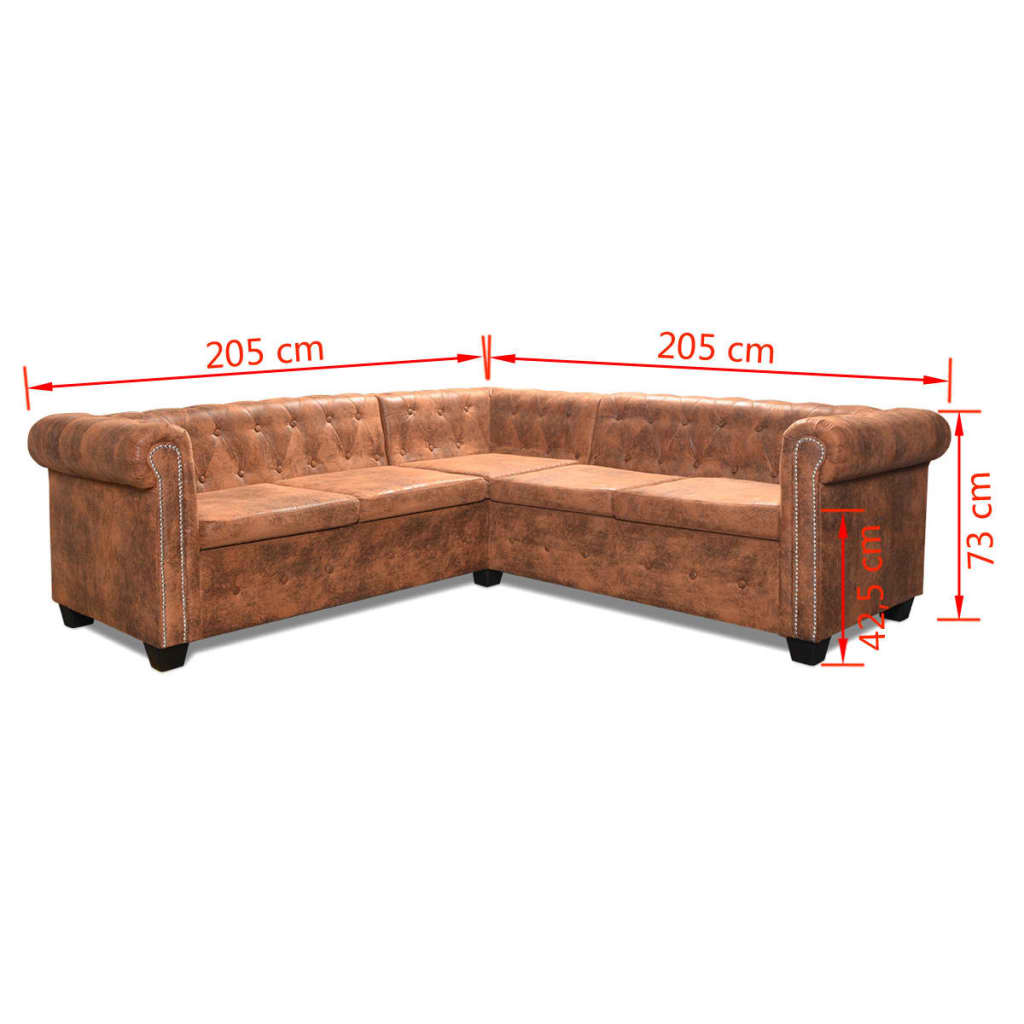 Chesterfield Corner Sofa Artificial Leather