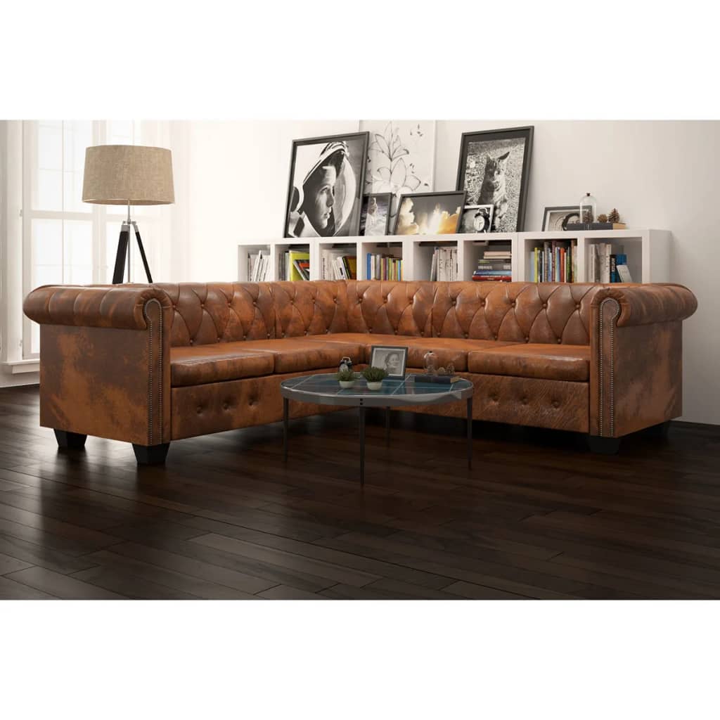 Chesterfield Corner Sofa Artificial Leather