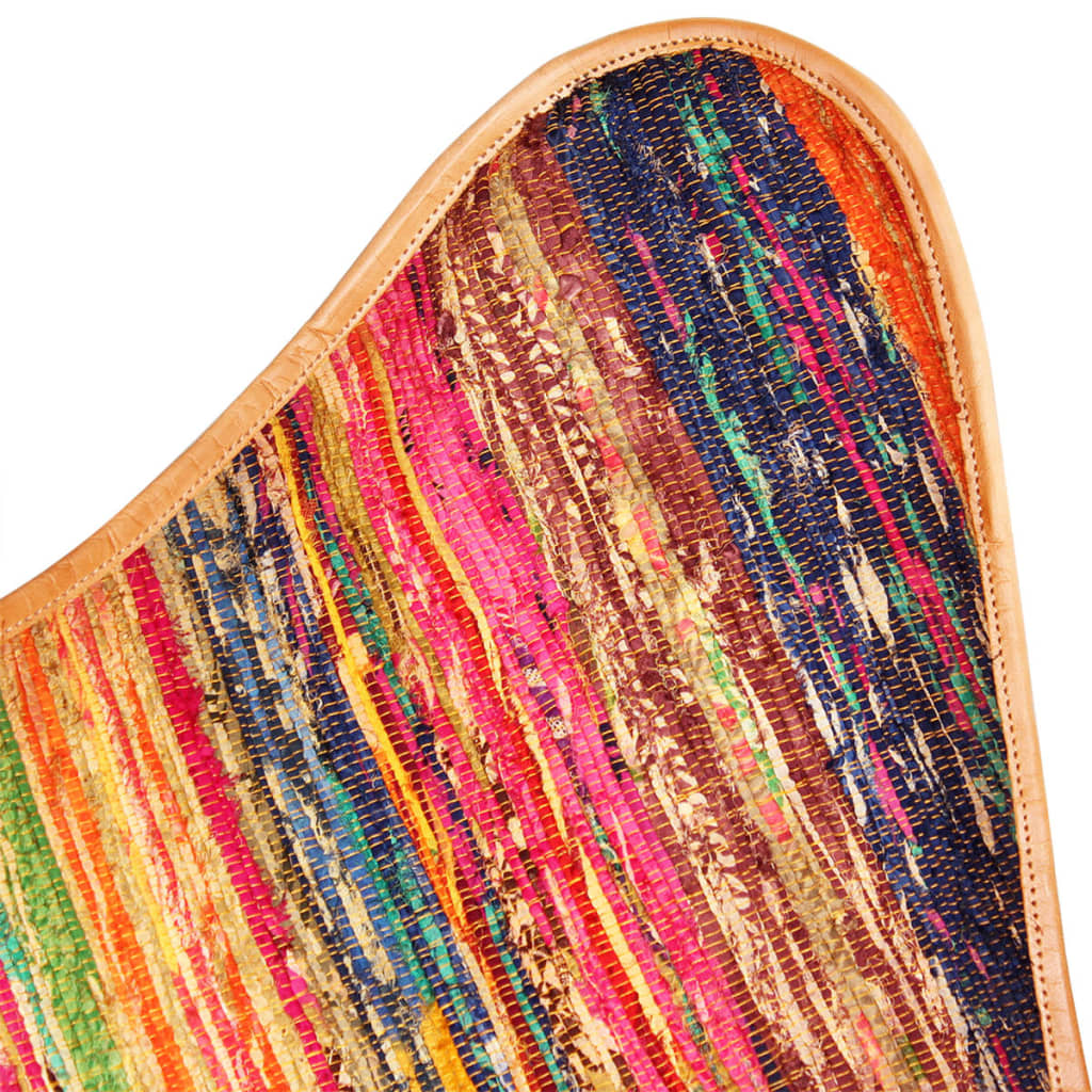 Butterfly Chair Multicolour Chindi Fabric