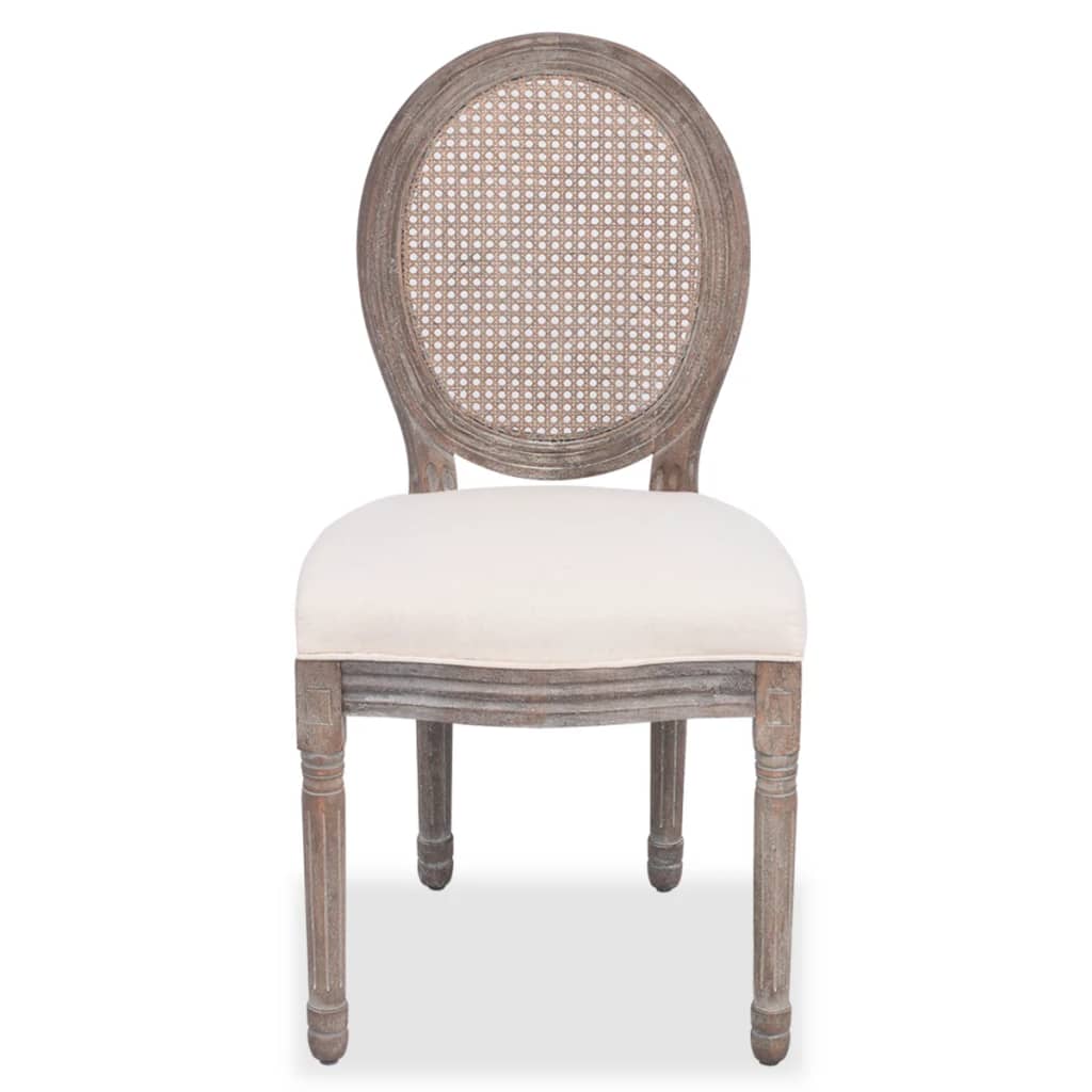 Dining Chairs 4 pcs Cream Fabric