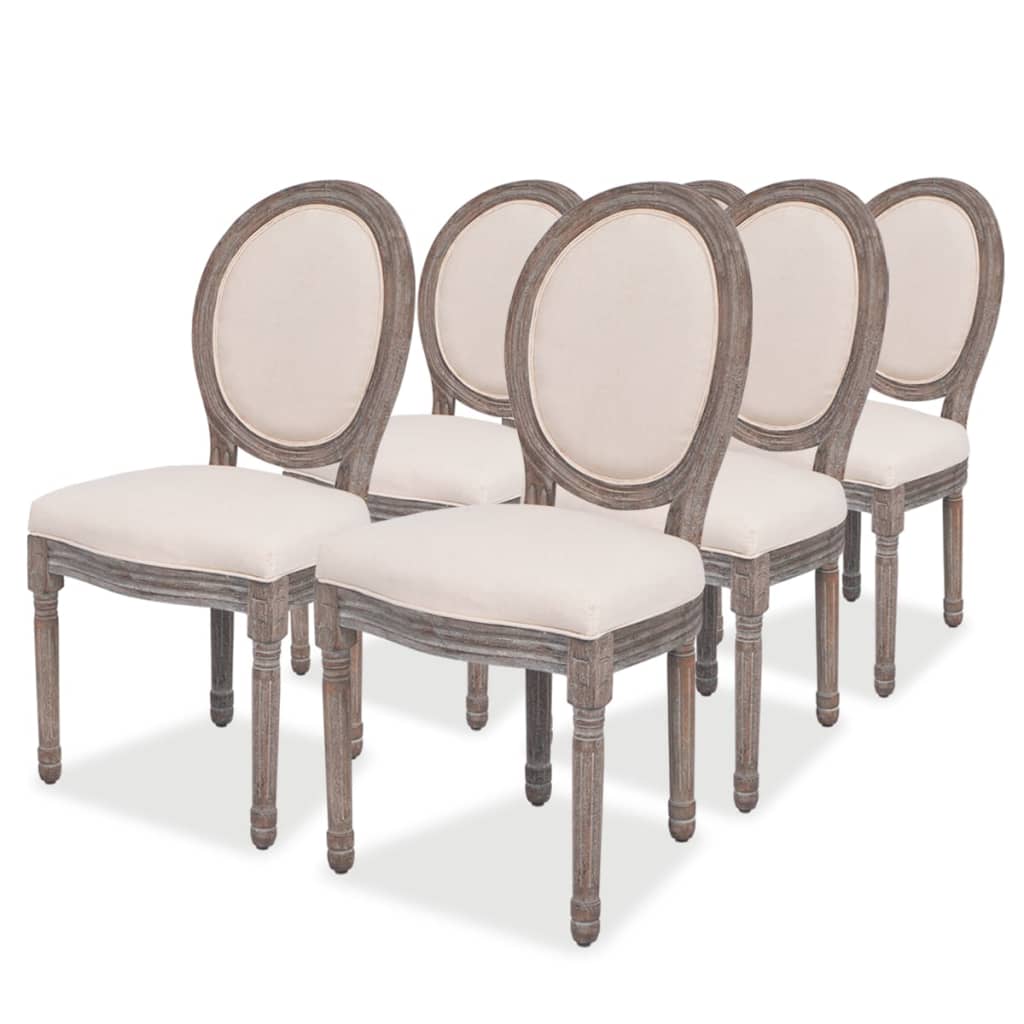 Dining Chairs 4 Pcs Cream Fabric