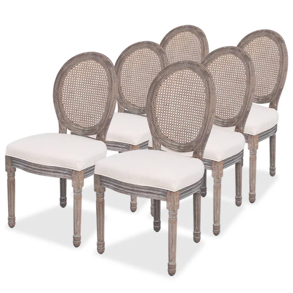 Dining Chairs 4 Pcs Cream Fabric