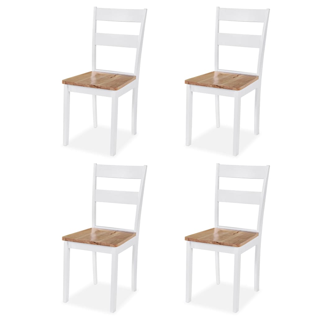 Dining Set 5 Pieces Mdf And Rubberwood White