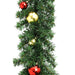 Christmas Garland Decorated With Baubles And Led Lights