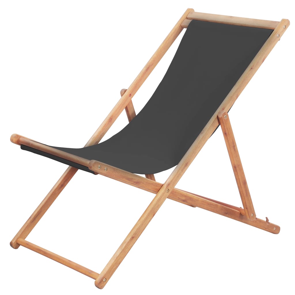 Folding Beach Chair Fabric And Wooden Frame