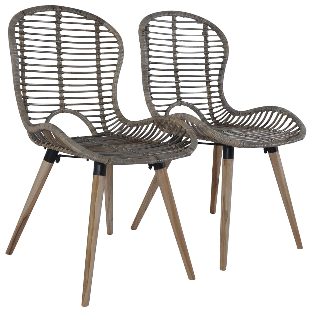 Dining Chairs 6 Pcs Natural Rattan