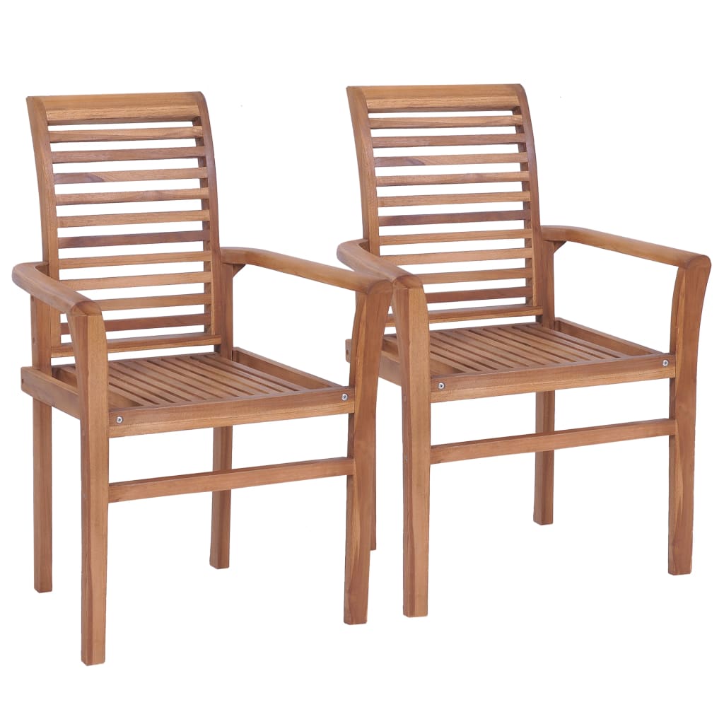 Stacking Dining Chairs 8 Pcs Solid Teak Wood