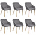 Dining Chairs 6 Pcs Fabric And Solid Oak Wood