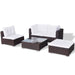 5 Piece Garden Lounge Set With Cushions Poly Rattan