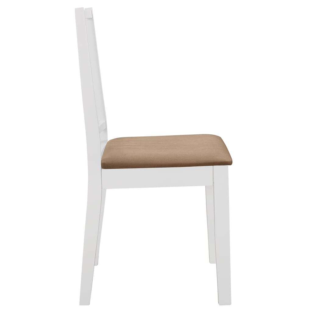 Dining Chairs with Cushions 2 pcs White Solid Wood