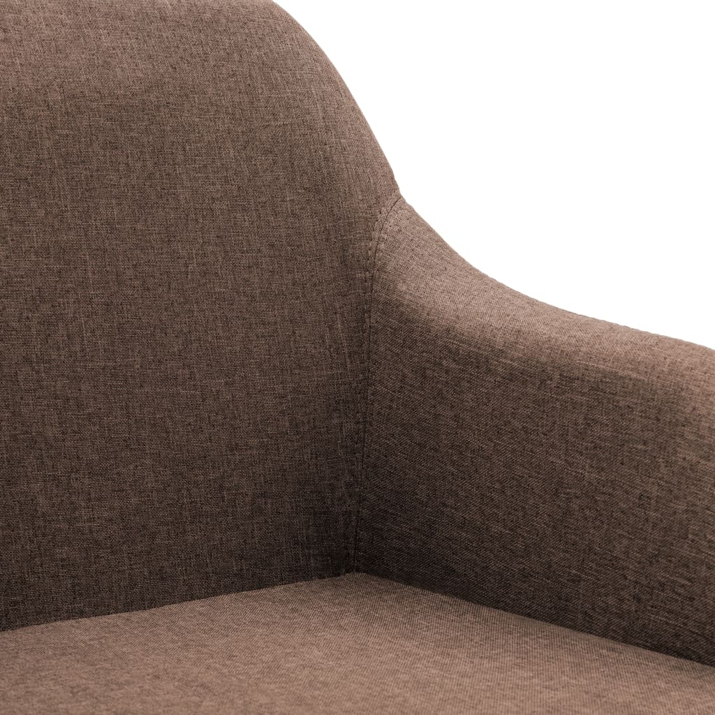 Swivel Dining Chair Brown Fabric