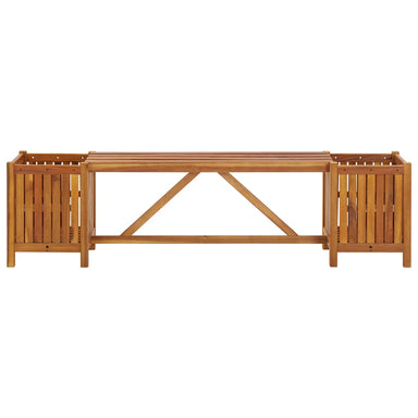 Garden Bench With 2 Planters Solid Acacia Wood