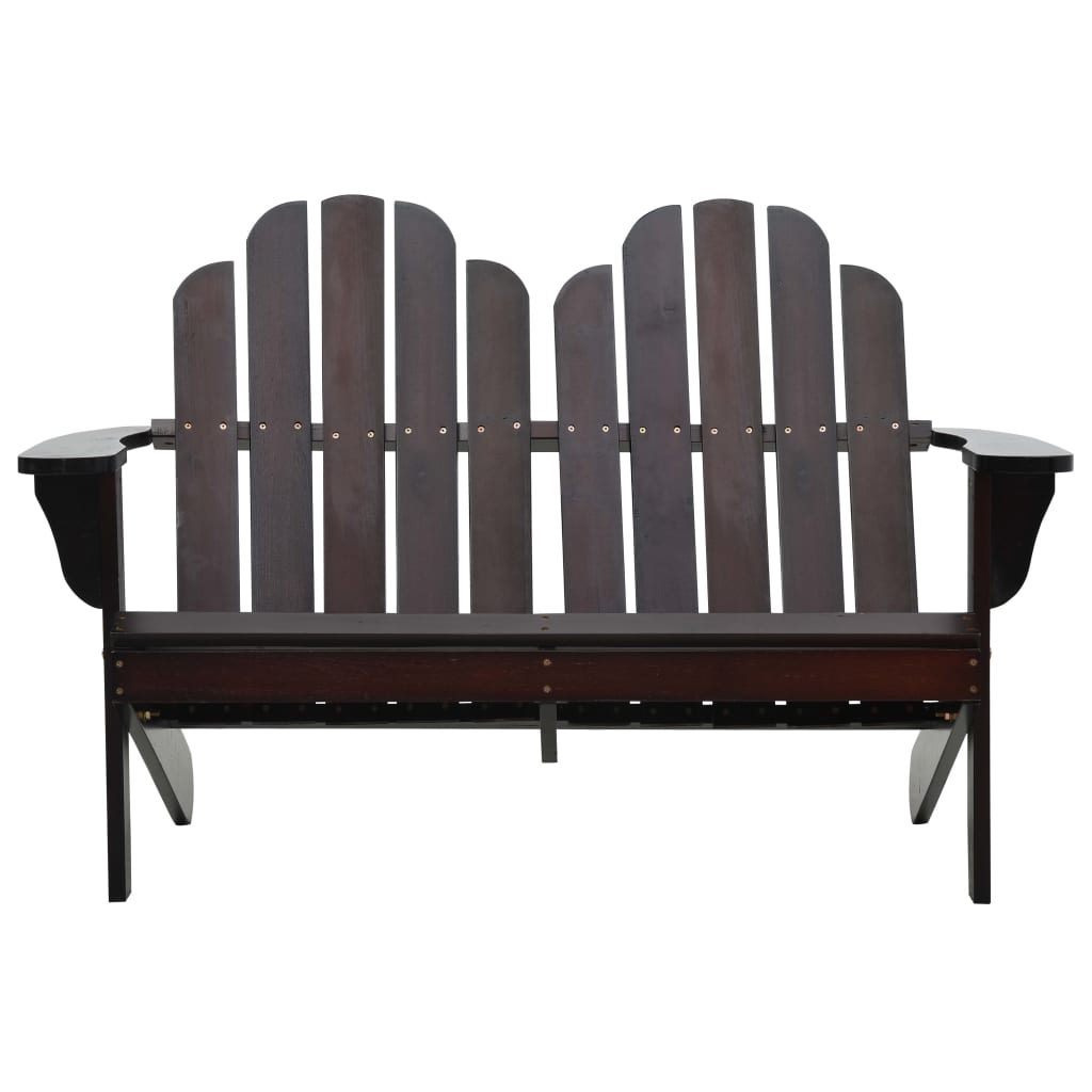 Double Adirondack Chair Wood Brown