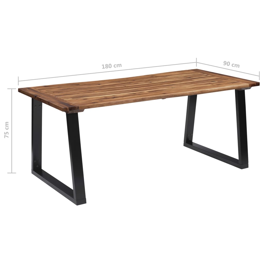 Dining Table Solid Acacia Wood 180X90 Cm