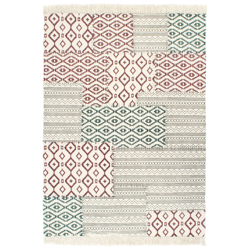 Handwoven Kilim Rug Cotton Printed Multicolour